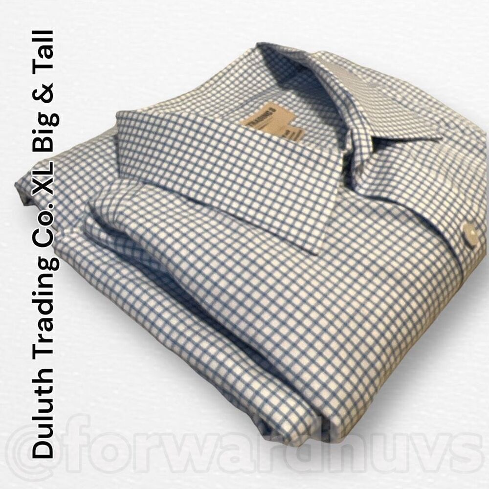 Duluth Trading Company Wrinkle Resistant Button Down Shirt Size X-Large Tall